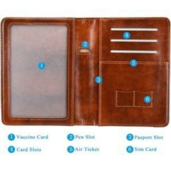 New Brown RFID Blocking Passport Holder - Picture 2 of 5